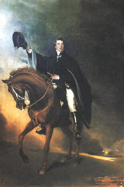 The Duke of Wellington mounted on Copenhagen as of Waterloo